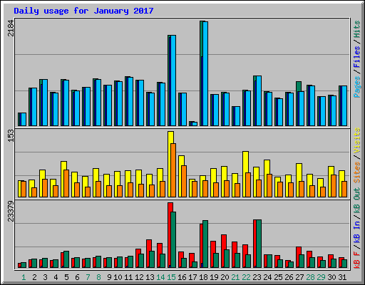 Daily usage for January 2017