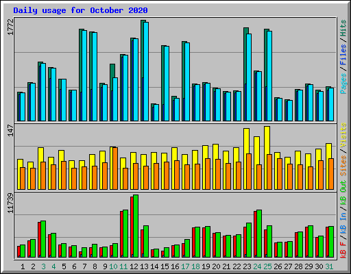 Daily usage for October 2020