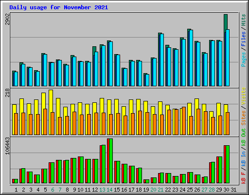 Daily usage for November 2021