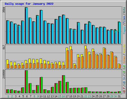 Daily usage for January 2022