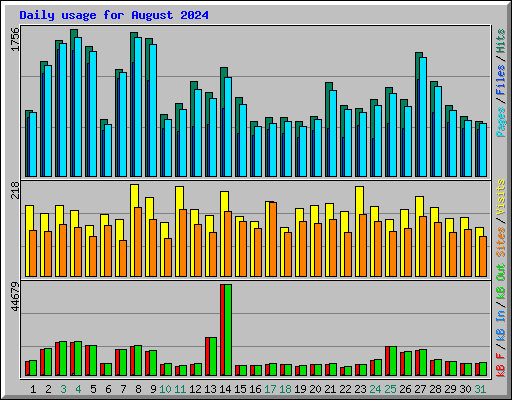 Daily usage for August 2024