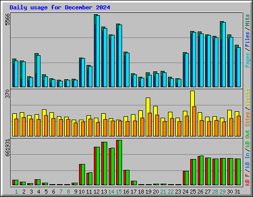 Daily usage for December 2024