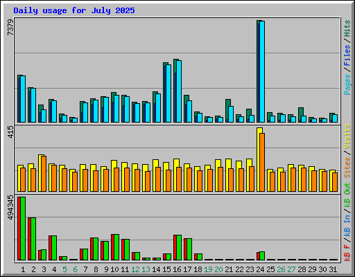 Daily usage for July 2025