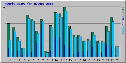 Hourly usage for August 2014