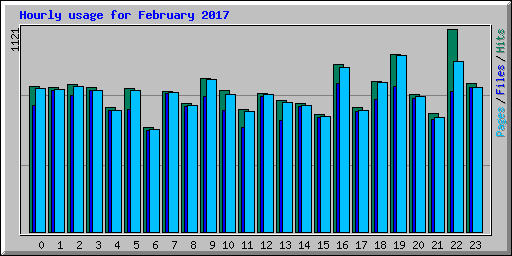 Hourly usage for February 2017