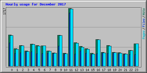 Hourly usage for December 2017