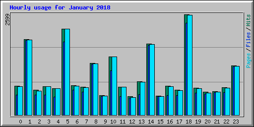 Hourly usage for January 2018