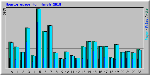 Hourly usage for March 2019