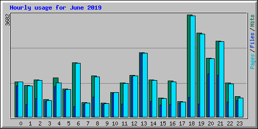 Hourly usage for June 2019