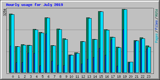 Hourly usage for July 2019