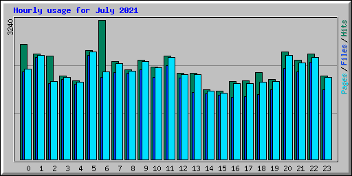 Hourly usage for July 2021