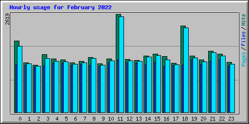 Hourly usage for February 2022