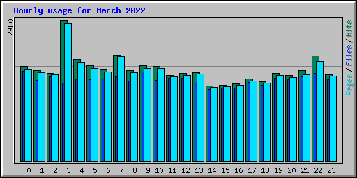 Hourly usage for March 2022