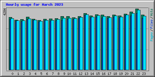 Hourly usage for March 2023