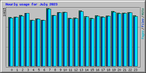 Hourly usage for July 2023