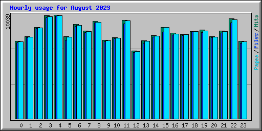 Hourly usage for August 2023
