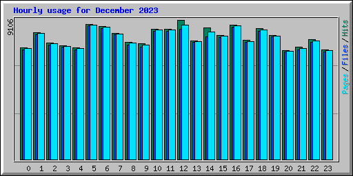Hourly usage for December 2023