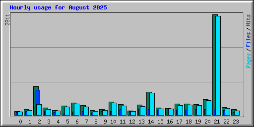 Hourly usage for August 2025